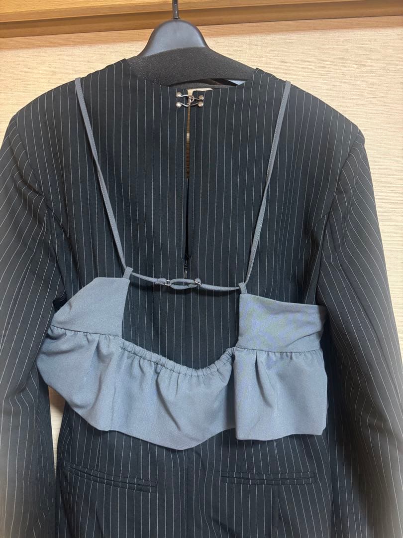 andresd ピンストライプテイラードビスチェドレス