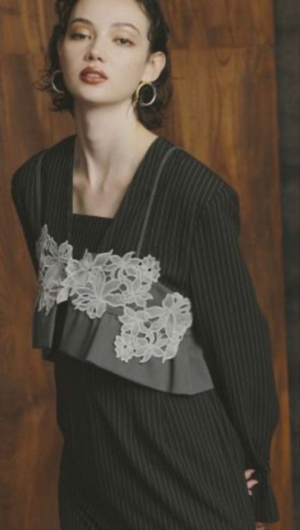 andresd ピンストライプテイラードビスチェドレス