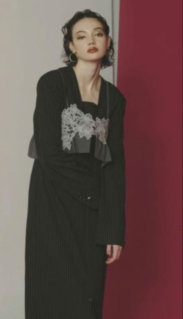 andresd ピンストライプテイラードビスチェドレス