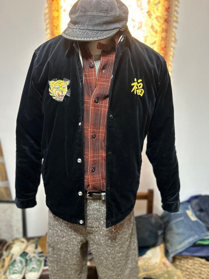 希少　東洋　テーラー東洋　GOLD スカジャン　スーベニアジャケット　別珍　中綿