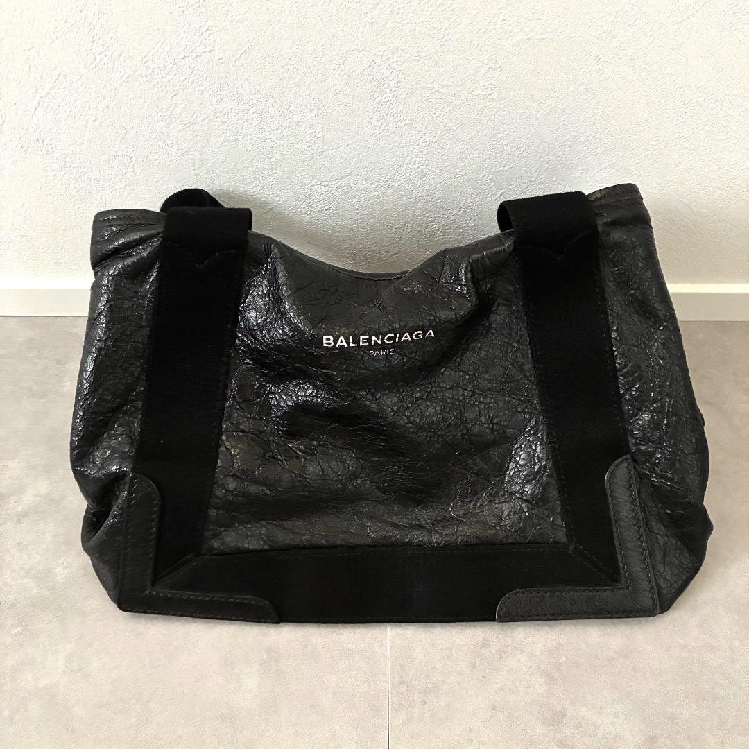 【美品】BALENCIAGA カバス S ハンドバッグ レザー ロゴプリント