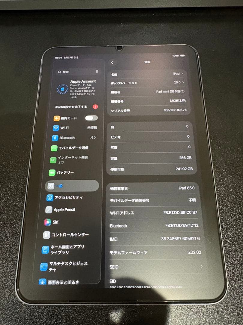 iPad mini (第6世代) 256GB Wi-Fi+cellular