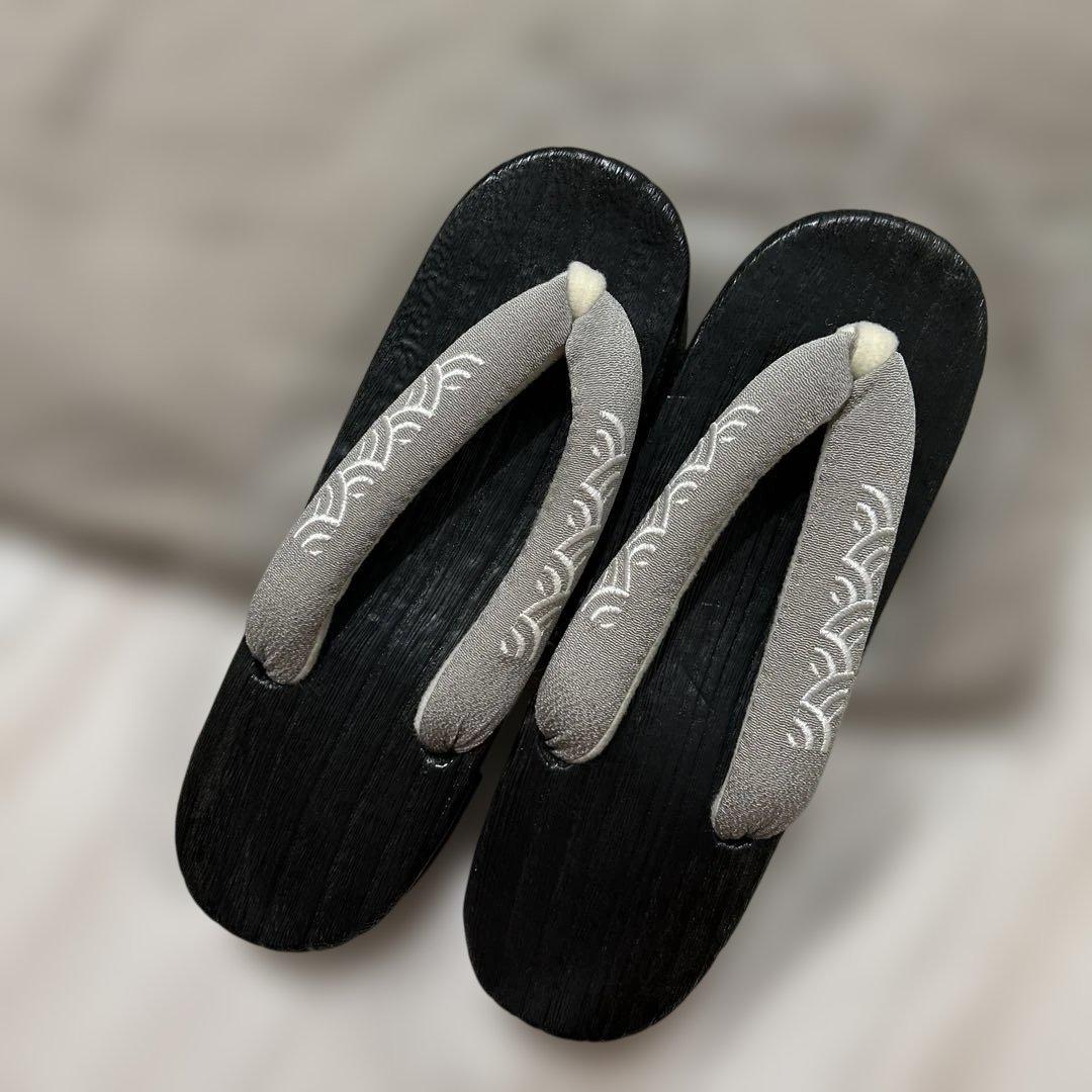 utatane 浴衣3点セット 綿麻 モノクロ点描麻の葉