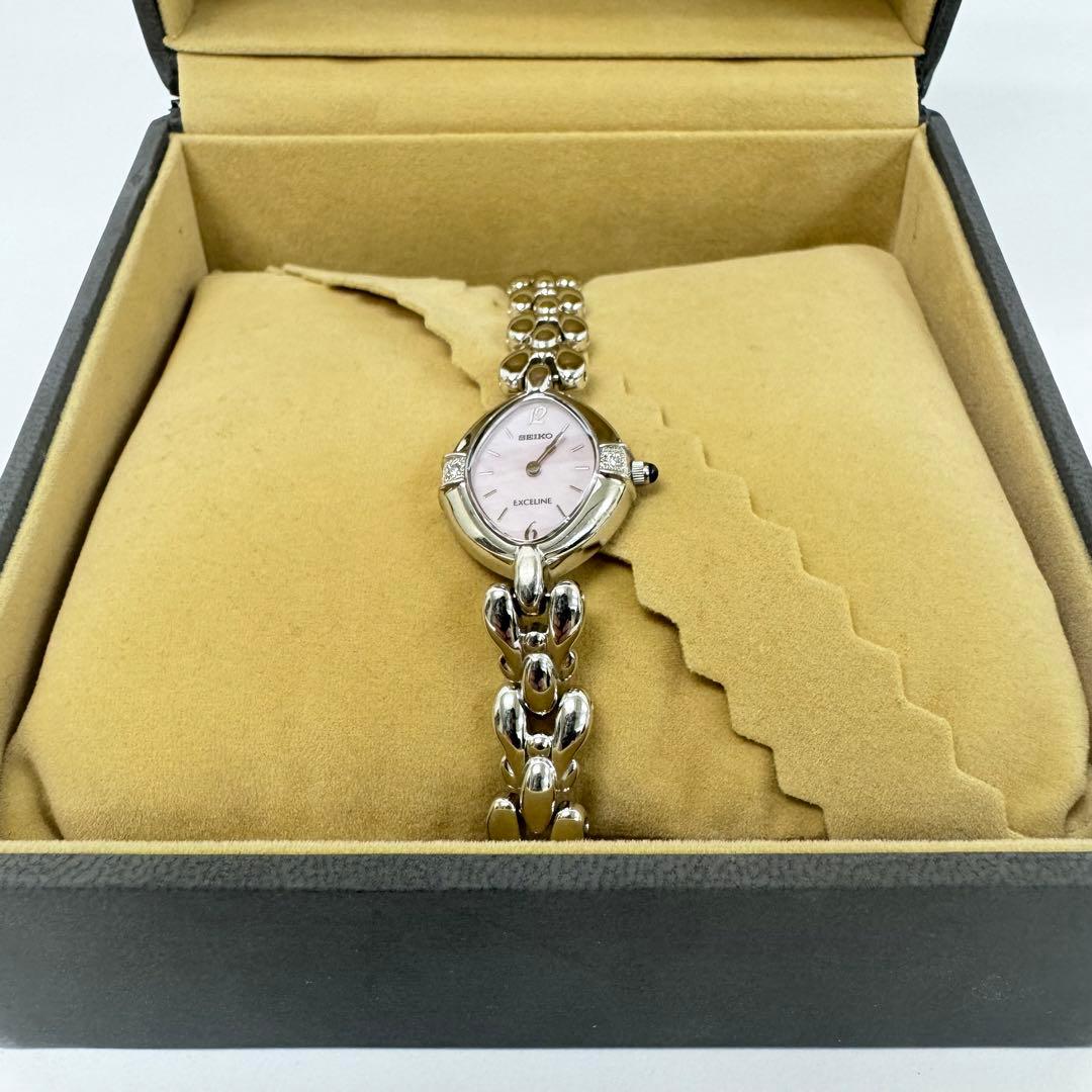 即日発送可能‼️SEIKO ピンクシェル 2Pダイヤモンド レディース腕時計