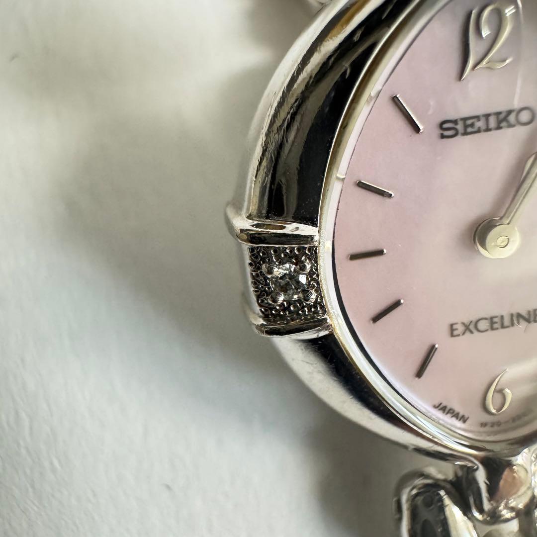 即日発送可能‼️SEIKO ピンクシェル 2Pダイヤモンド レディース腕時計