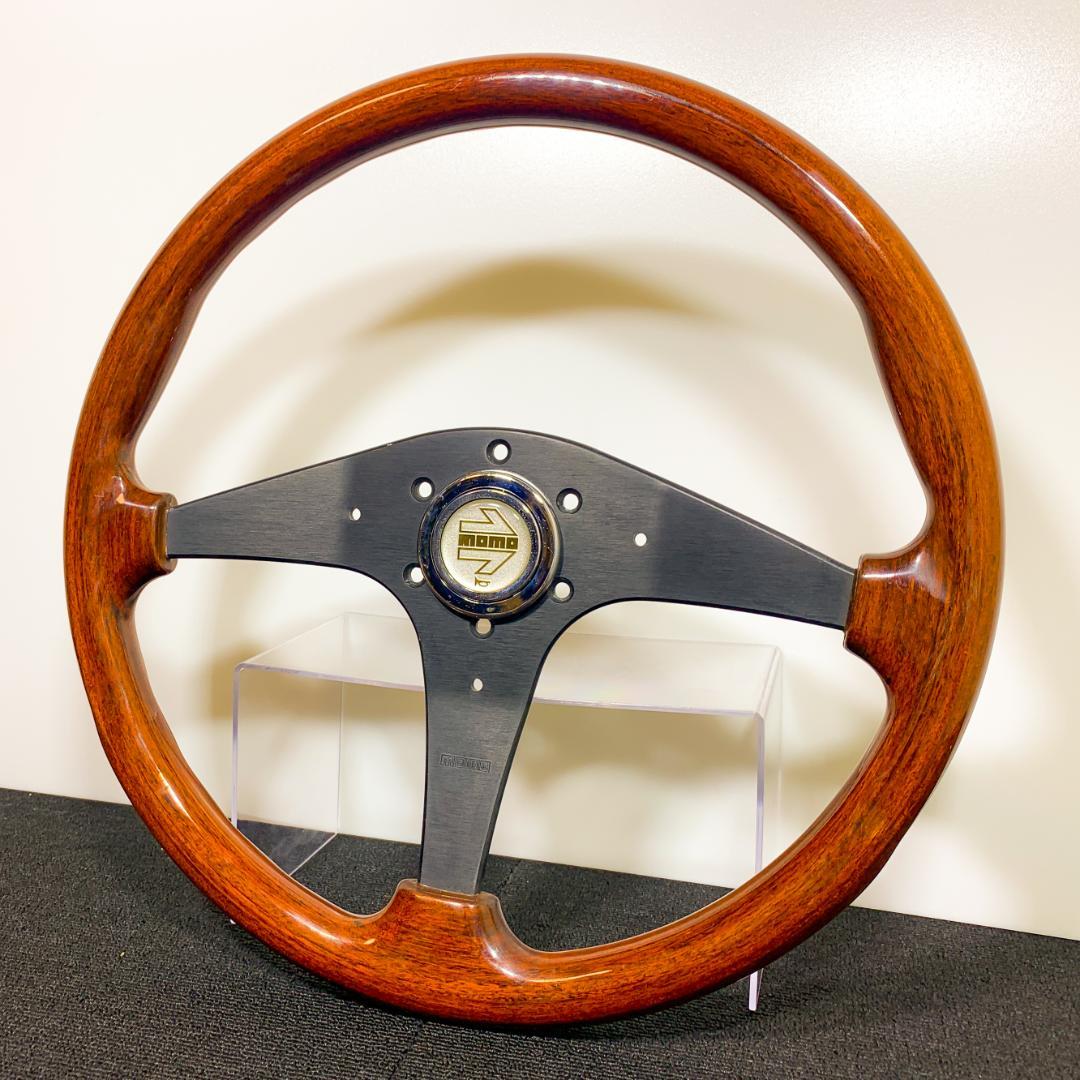モモ ウッドステアリング 37パイ ホーンボタン付き 1996年製 当時物 良品