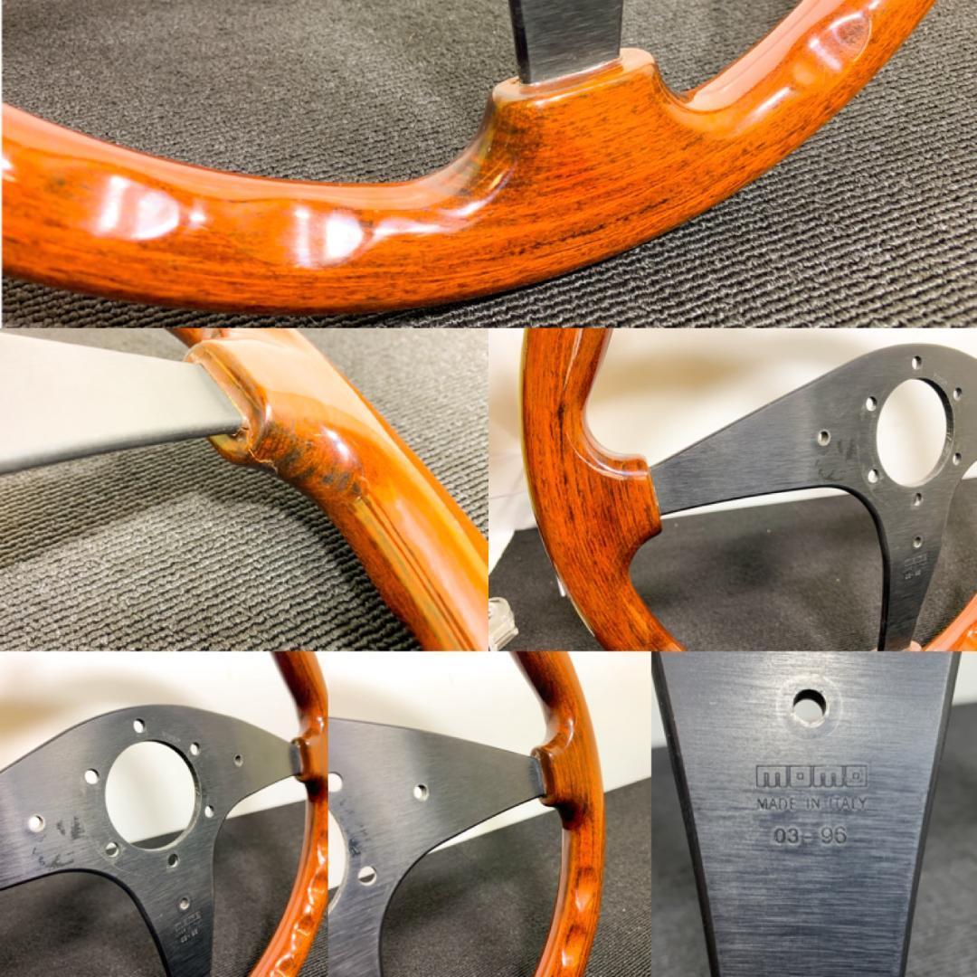 モモ ウッドステアリング 37パイ ホーンボタン付き 1996年製 当時物 良品