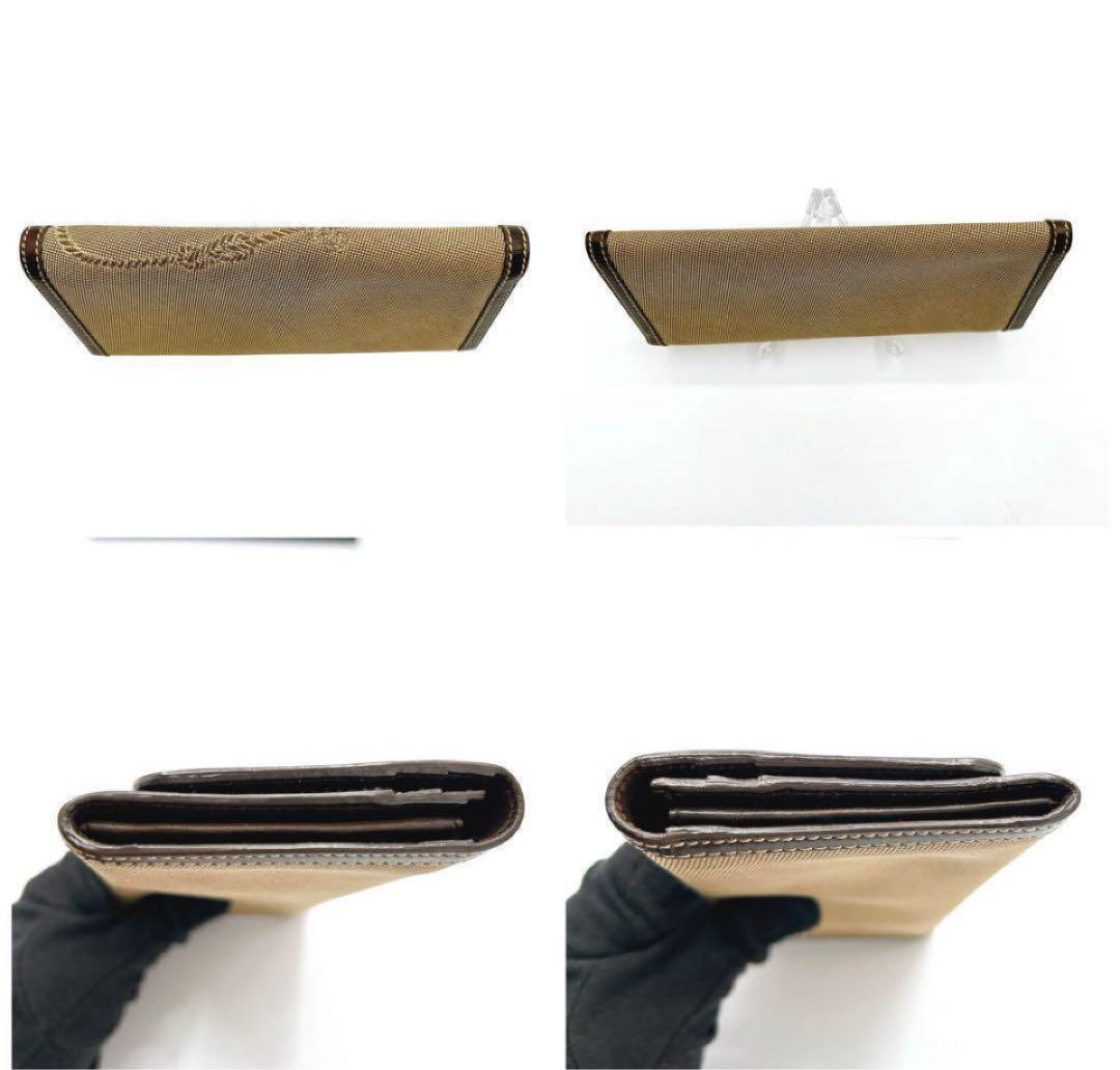 【極美品・箱付き】PRADA 長財布 キャンバス×レザーブラウン系