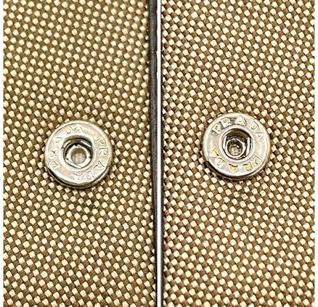 【極美品・箱付き】PRADA 長財布 キャンバス×レザーブラウン系