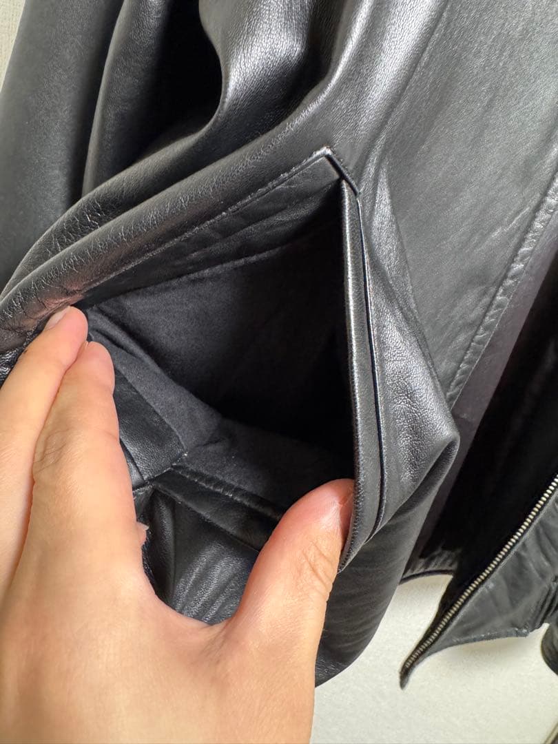 HATHAWAY ブラックレザー ジャケット Mサイズ