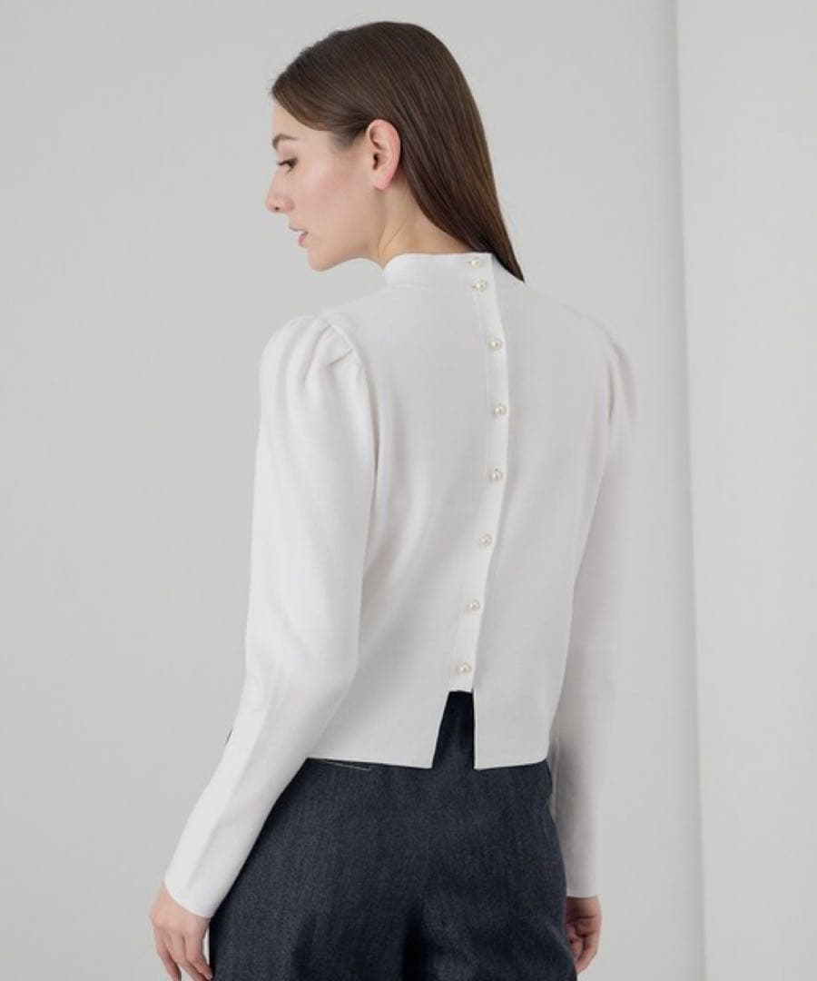 【未使用】ANAYI 16Gミラノリブハイネックプルオーバー 38