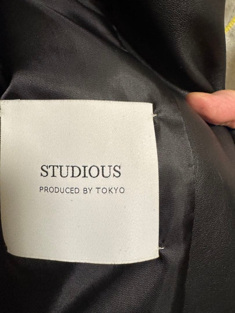 希少サイズ4 STUDIOUS レザー ダブルライダースジャケット　本革