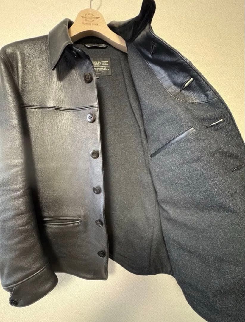 アディクトクローズ　シープスキン カーコート ブラック　サイズ42