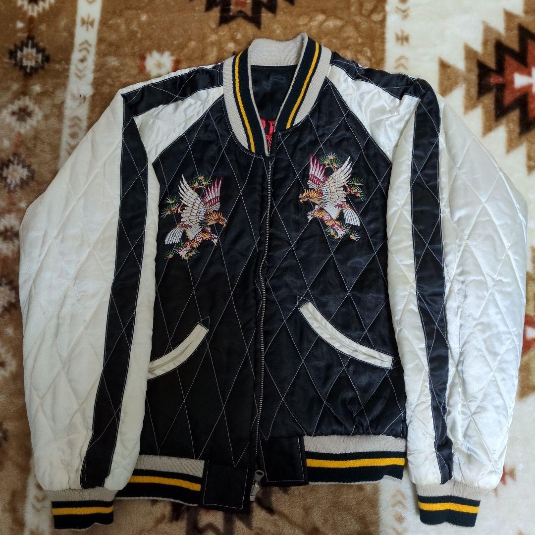 スカジャン 赤い悪魔 刺繍 黒