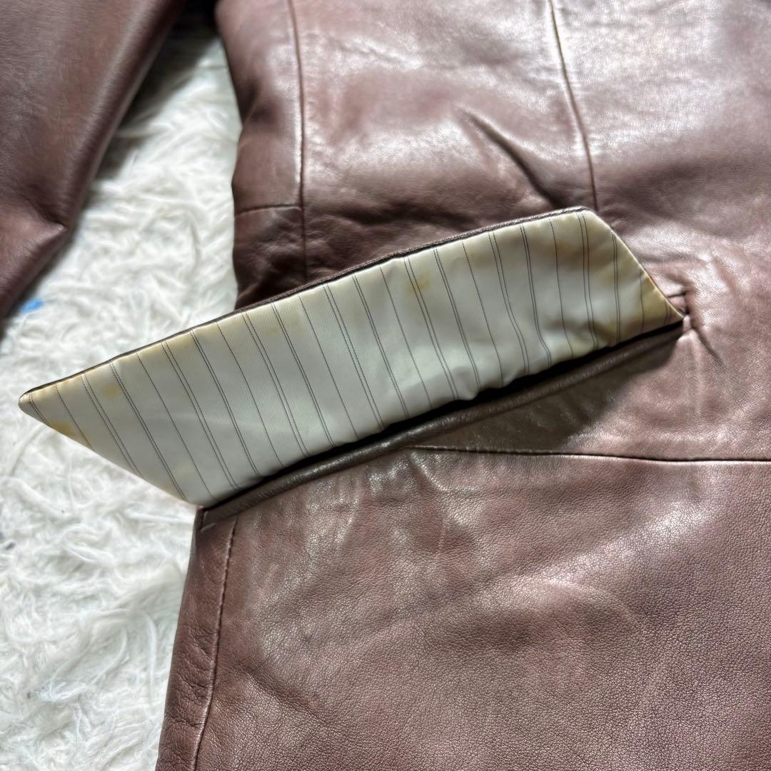 バナナリパブリック　レザーテーラードジャケット　羊　ブラウン　M シープ