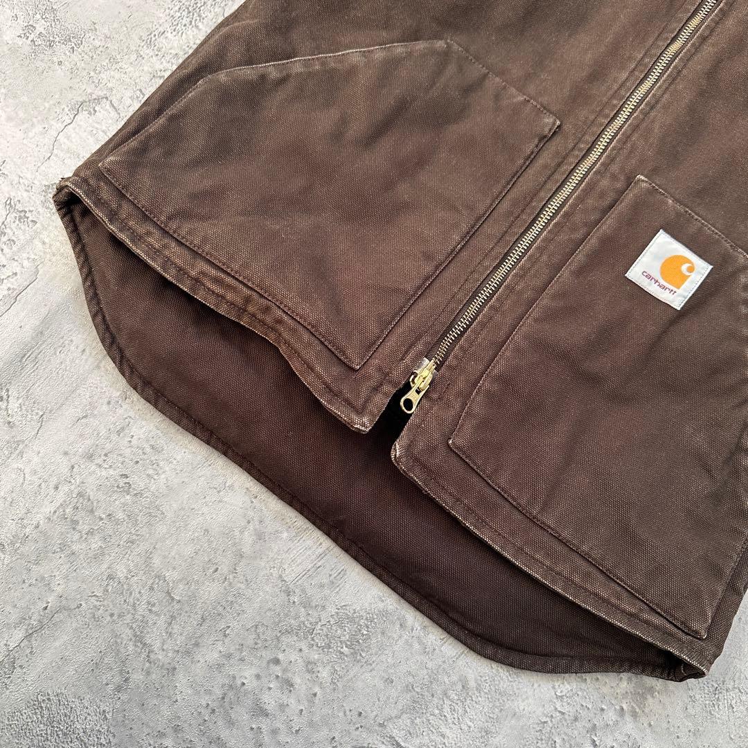 【Carhertt】カーハート（XS）ダックベスト＊裏キルティング＊ワークベスト