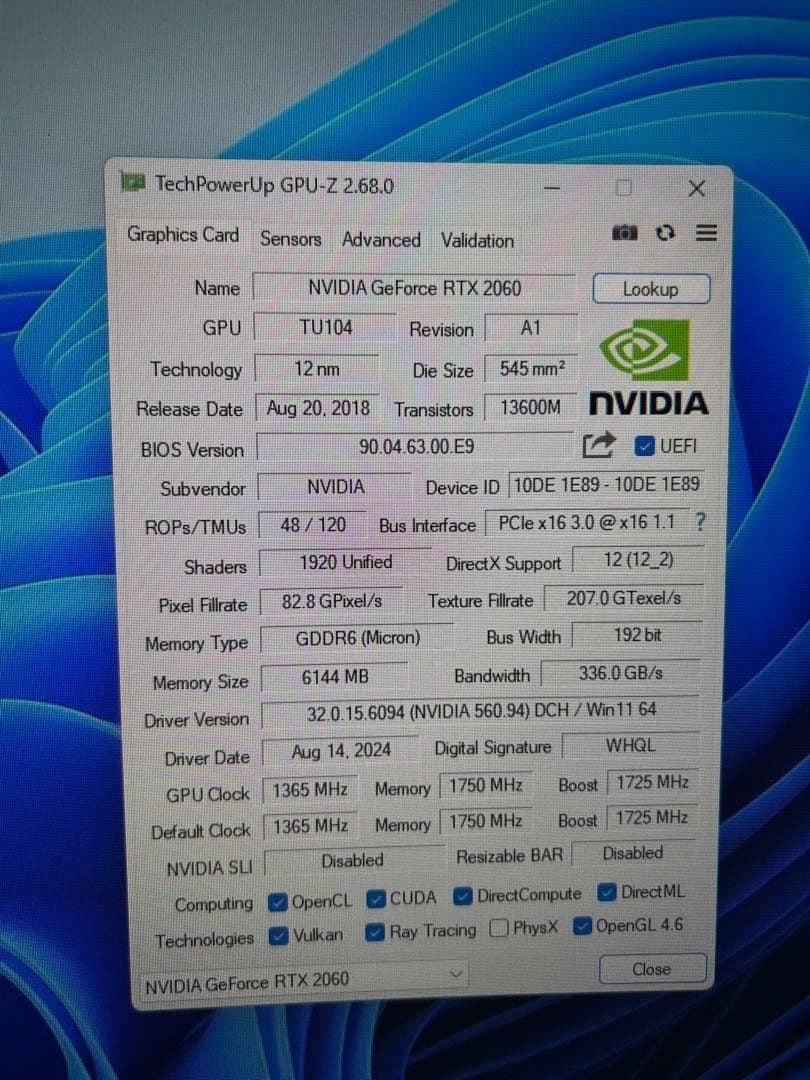 PALIT Geforce RTX2060 6GB 自作PC グラフィックボード