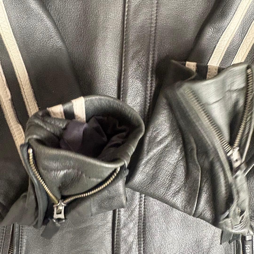 ショット　 Schott シングル　レザー ライダースジャケット　L カーキ