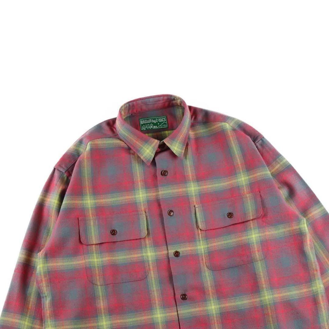 新品 BROWN by 2-tacs 長袖 シャツ チェック L ツータックス