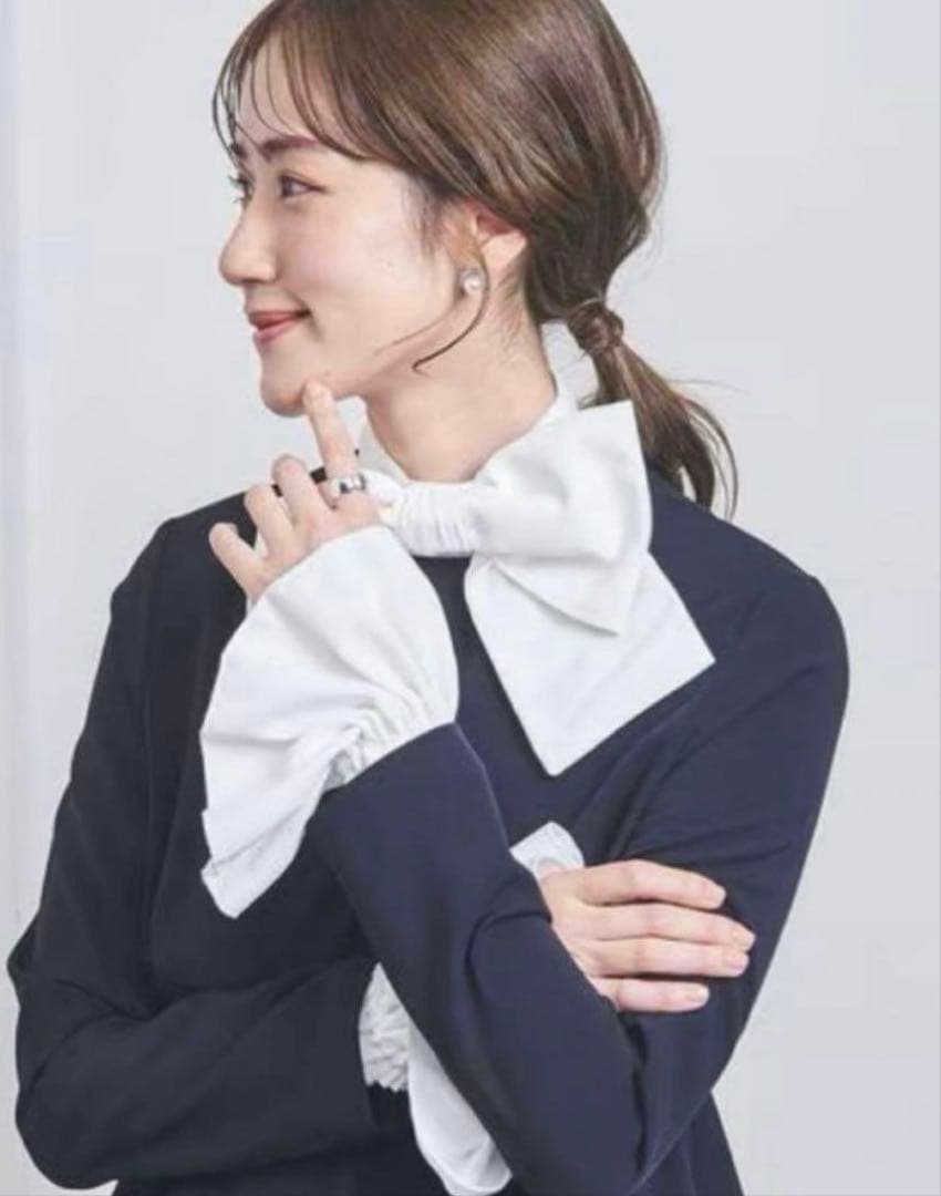 ユナイテッドアローズ 別注　iris47 ボウタイ　リボン　付け襟　カフス