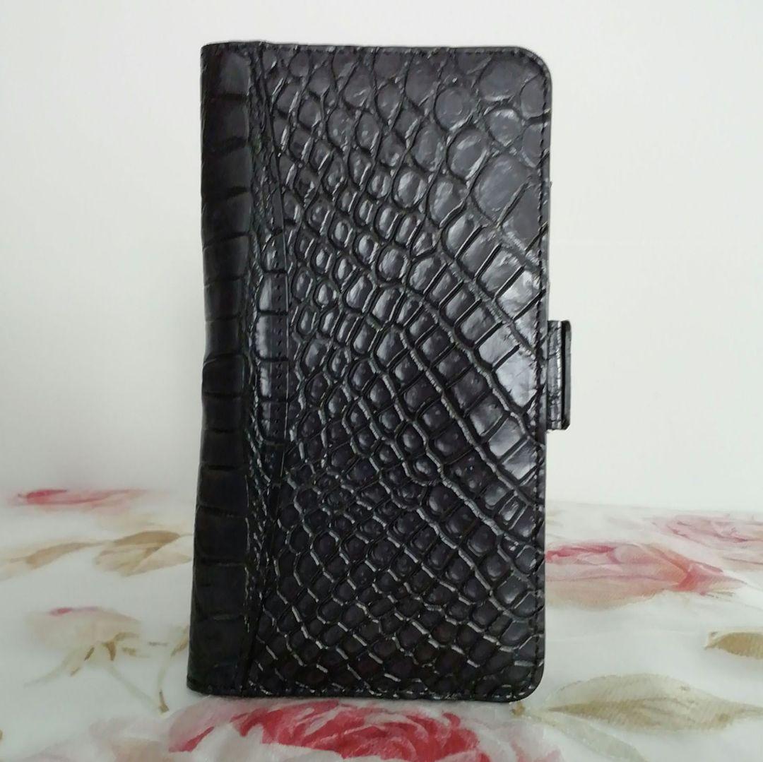 ☆レザージュエルズ☆マットクロコダイル☆スマホケースZAOタマミワタナベADMJ