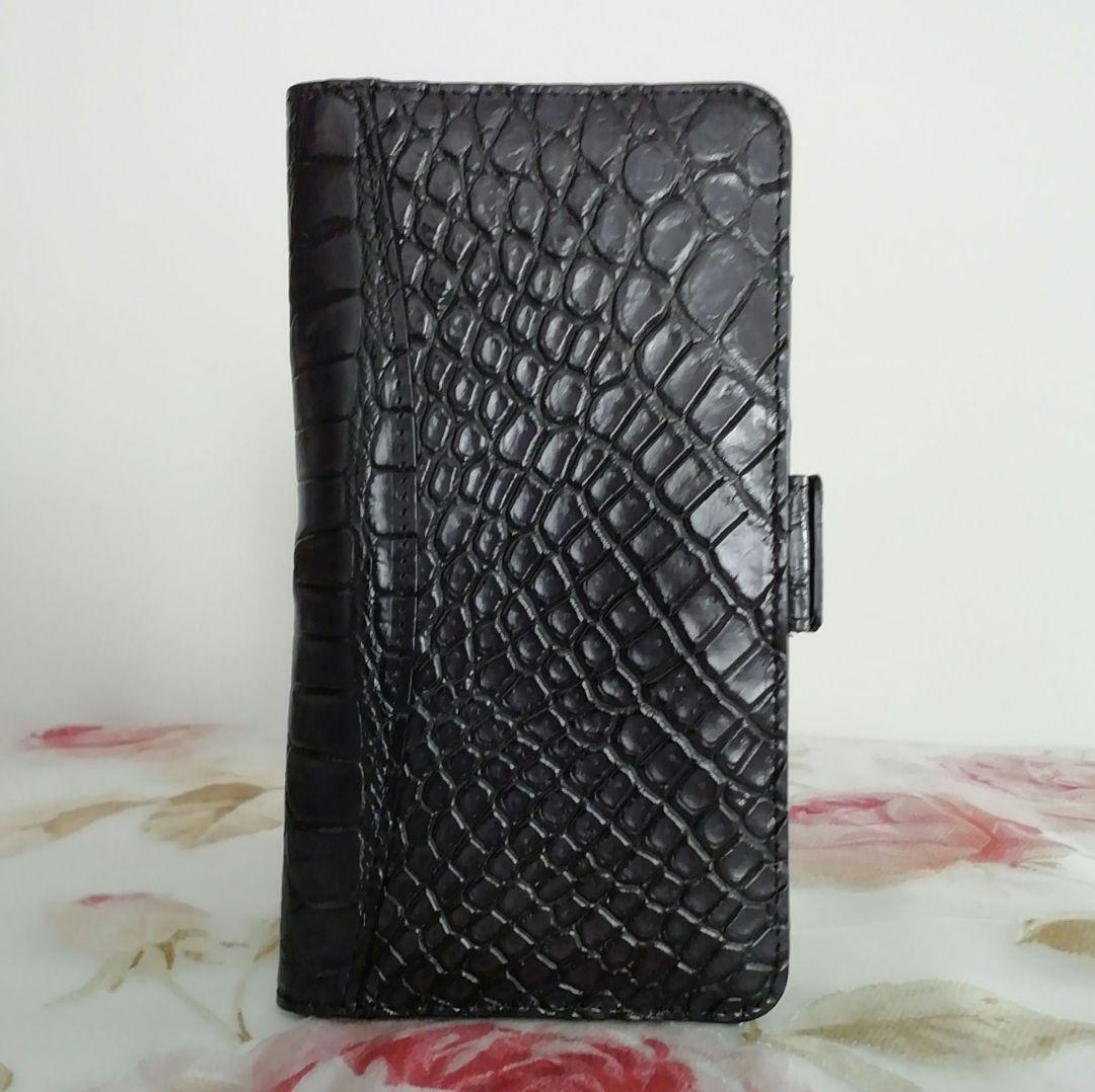 ☆レザージュエルズ☆マットクロコダイル☆スマホケースZAOタマミワタナベADMJ
