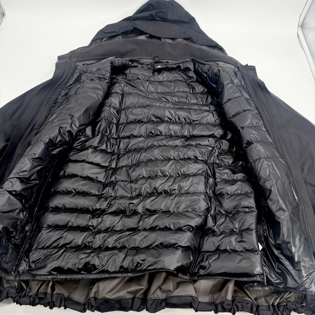 極美品モンベル ヴェイルダウンパーカ M ゴアテックス 3in1 黒 844