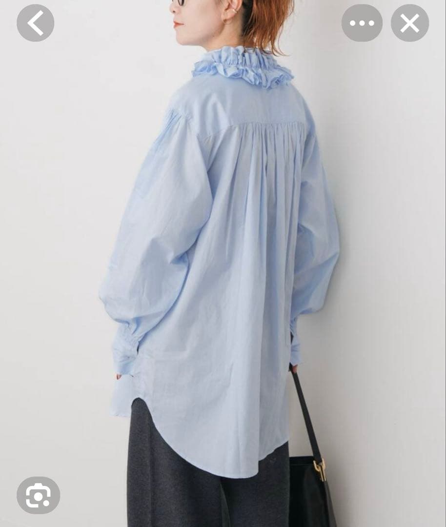 美品crinkle crinkle crinkle コットンフリルカラーブラウス