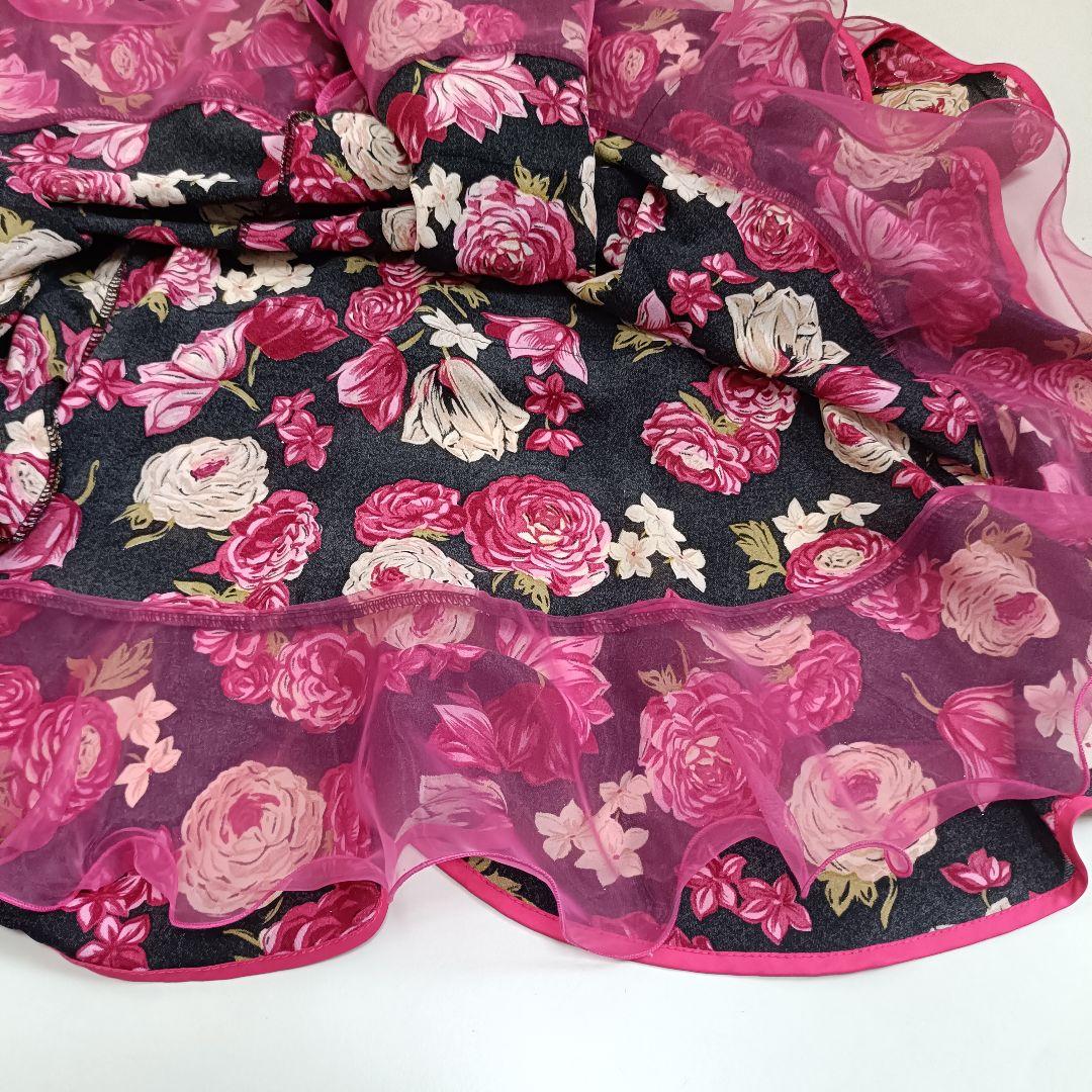 【極美品】フラメンコファルダ 大きめ ラメ入り花柄 プリマブティック