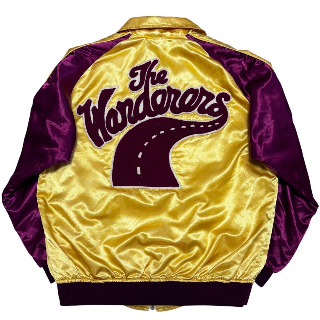 80s ワンダラーズ スカジャン ブルゾン サテン ロカビリー サガラワッペン