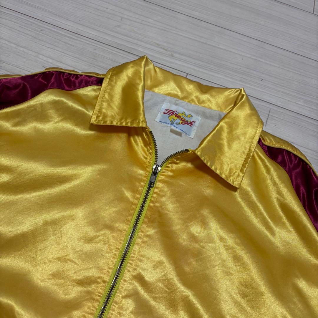 80s ワンダラーズ スカジャン ブルゾン サテン ロカビリー サガラワッペン