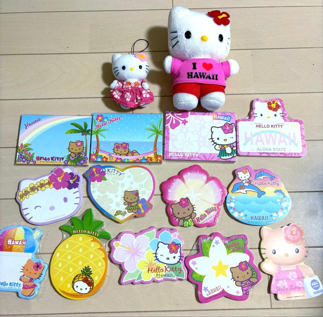 サンリオ ハワイ限定 ハローキティ 日焼け ミニメモ帳 ぬいぐるみ マスコット