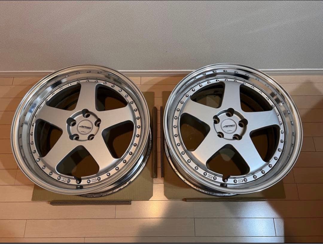 4本　AME シャレンVFX 20インチ シルバー 5スポーク　深リム