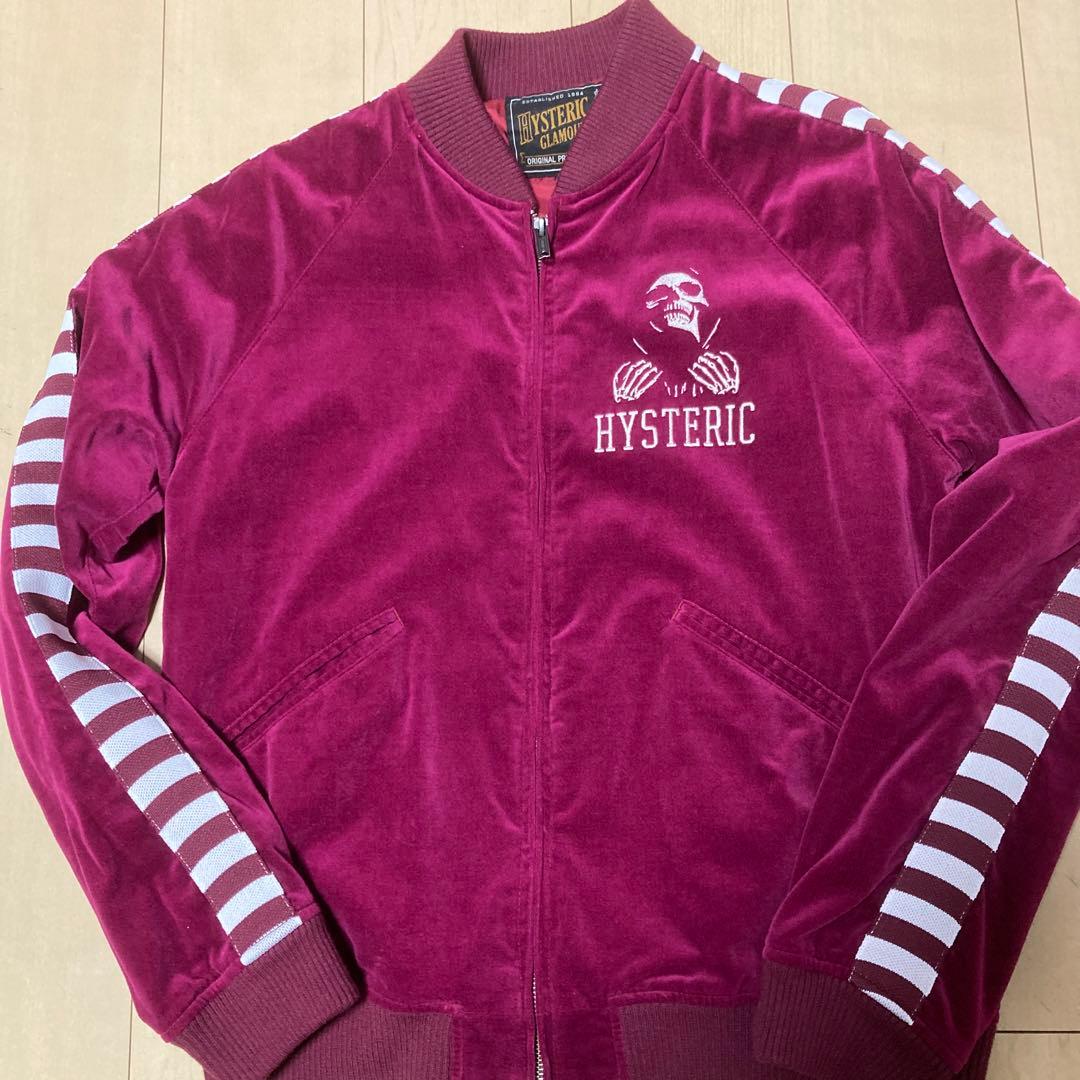 美品！現行品ヒステリックグラマー！！ジャージスカジャン定価７万円！高級ベロア素材