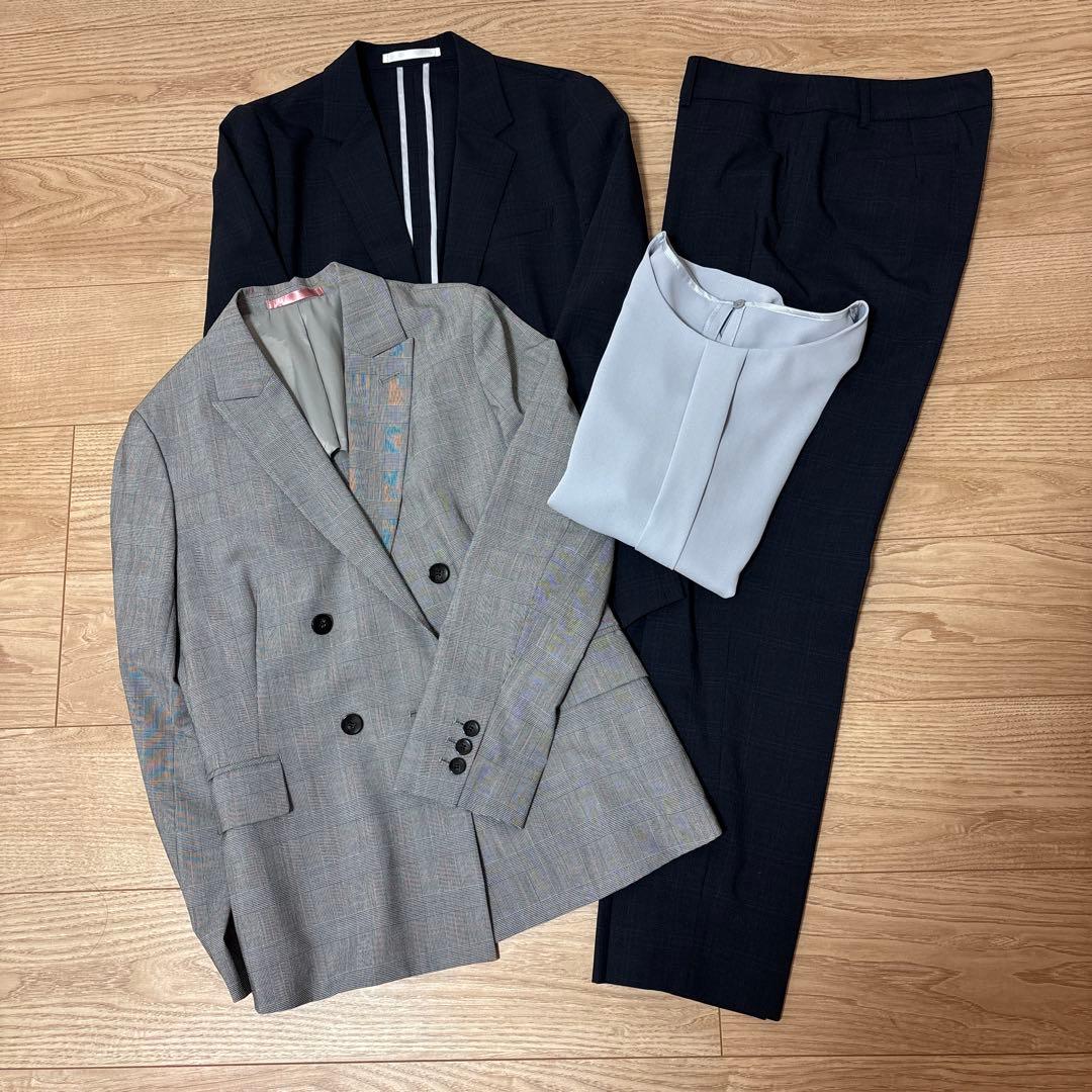 AOKI 女性用 スーツ 9号 夏用 スーツ ジャケット パンツ ブラウス