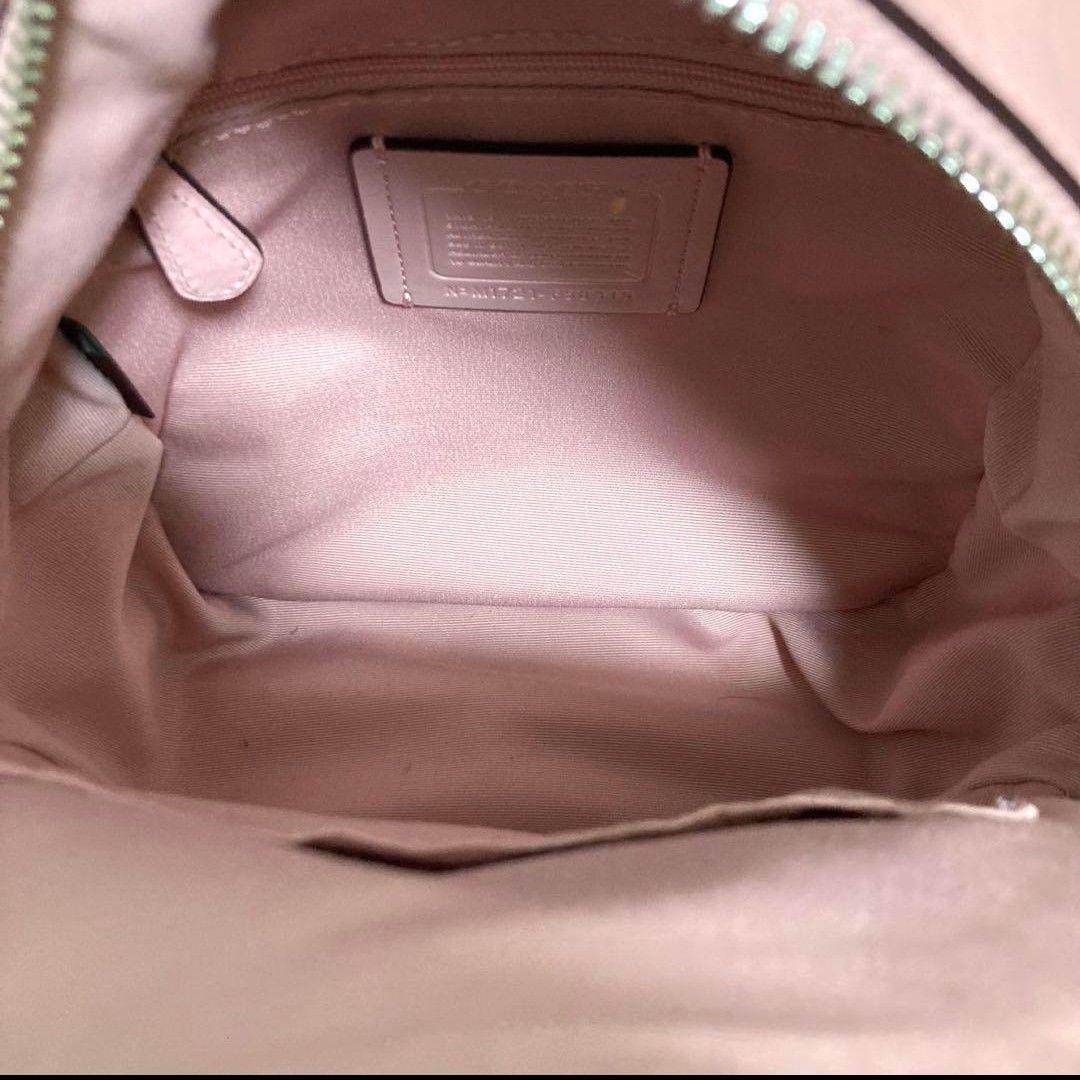 【送料込】コーチ リュック レザー ブラウン ピンク 500ml収納可