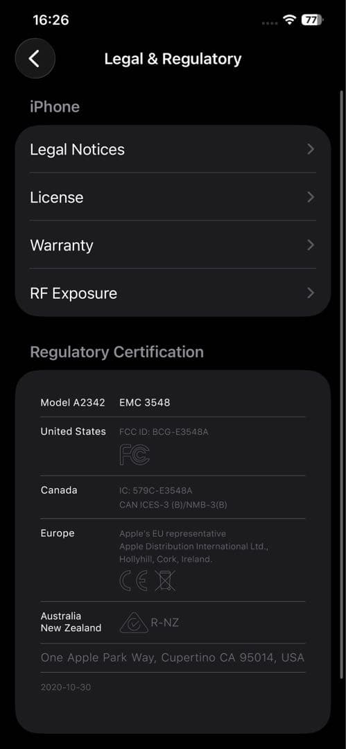 アメリカ版シャッター音なし　Apple iPhone 12 Pro Maxグレー