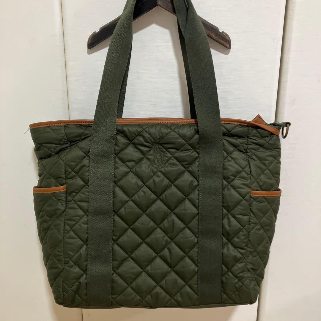 【未使用】ラルフローレン　オリーブグリーン キルティング マザーズバッグ