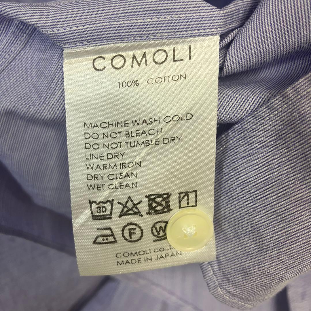 COMOLI コモリシャツ サックス ストライプ サイズ2