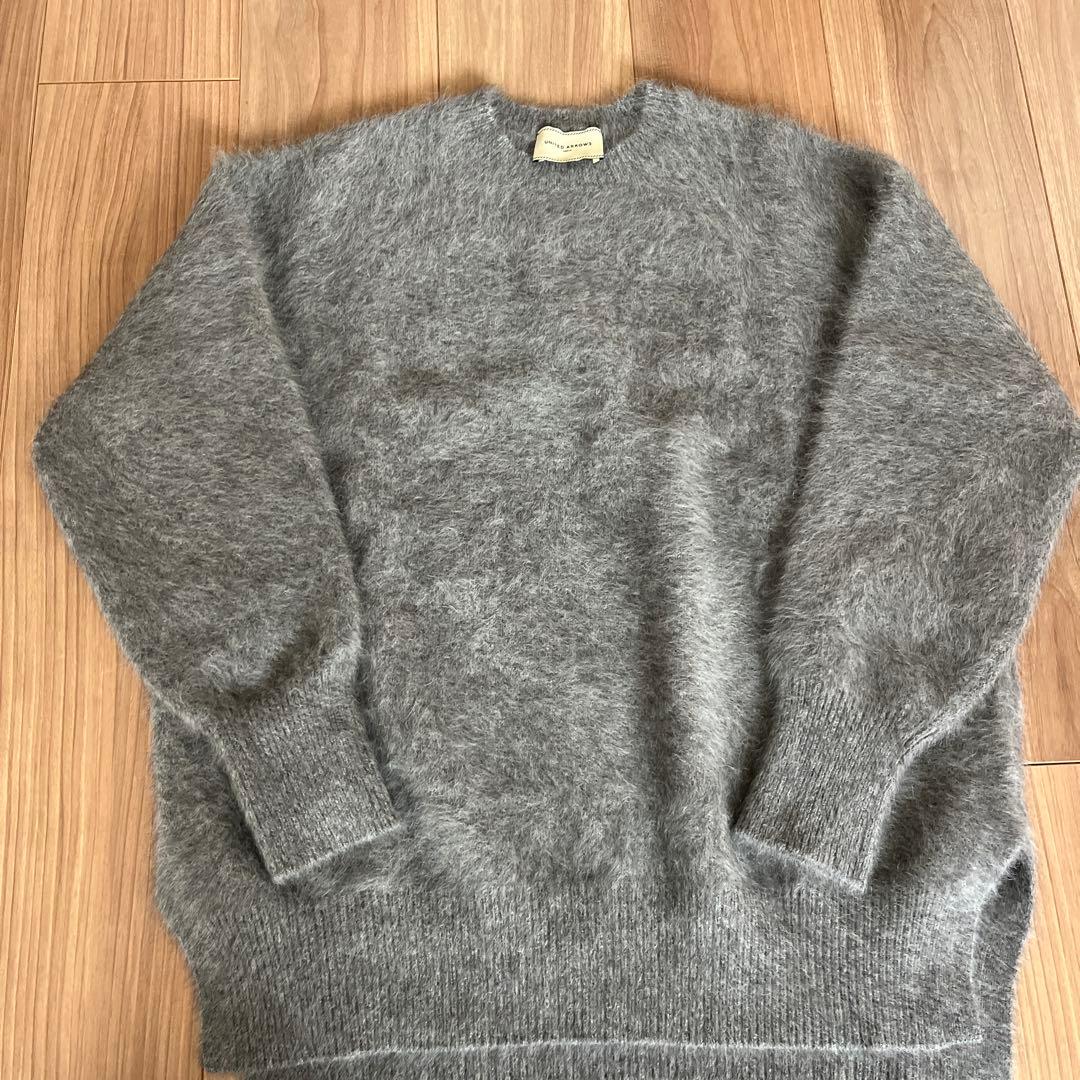 UNITED ARROWSフォックスカシミヤクルーネックニット グレー