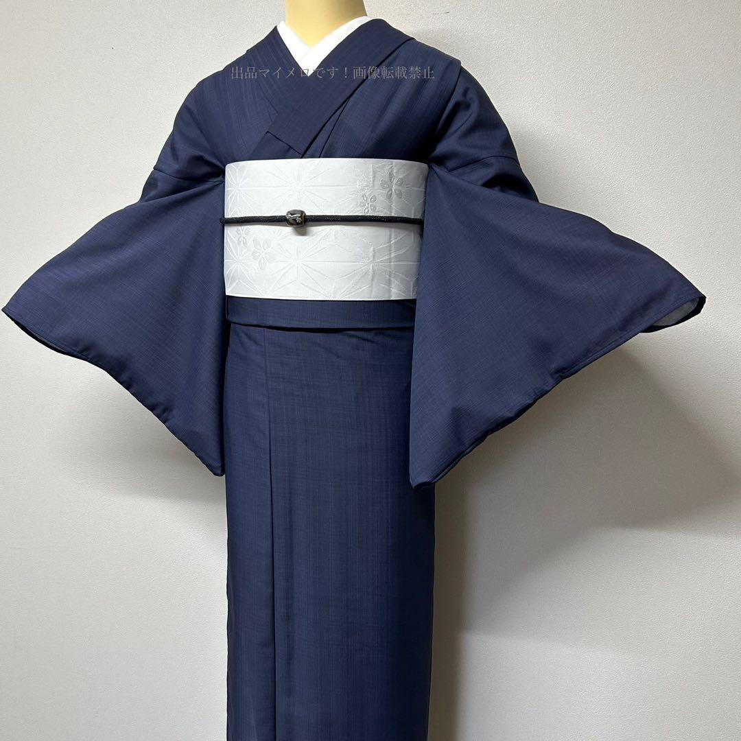 浴衣　夏　単着物　紺色　吸湿速乾　　クール素材　浴衣単品　0715⑥