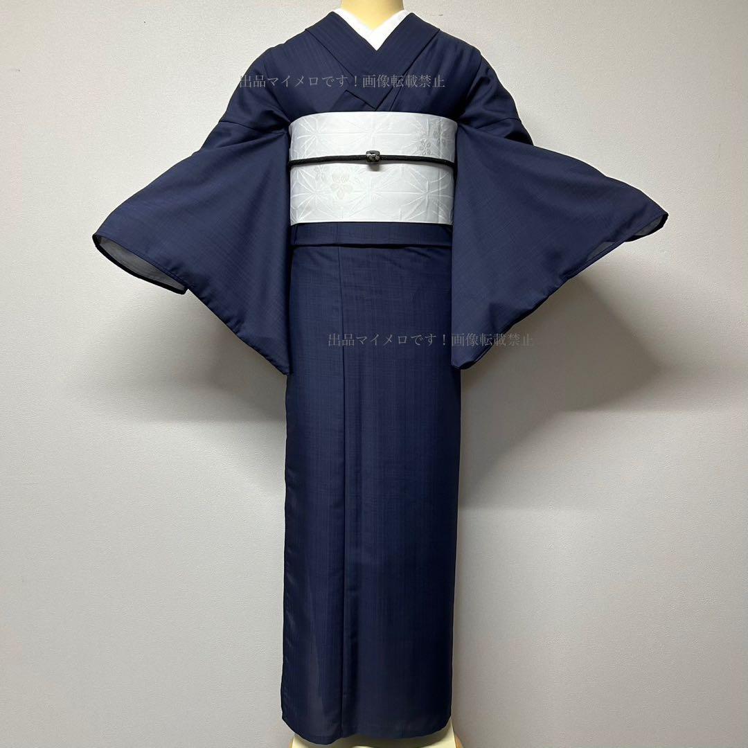 浴衣　夏　単着物　紺色　吸湿速乾　　クール素材　浴衣単品　0715⑥