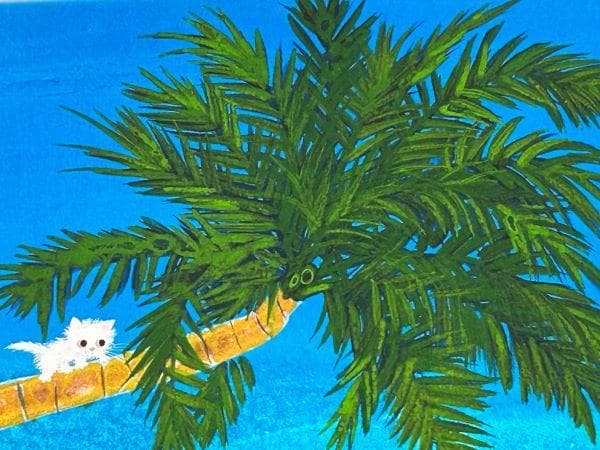 Y【保管品】渡辺あきお　海辺の出会い　ねこ　海　版画　限定　 17/100 レア