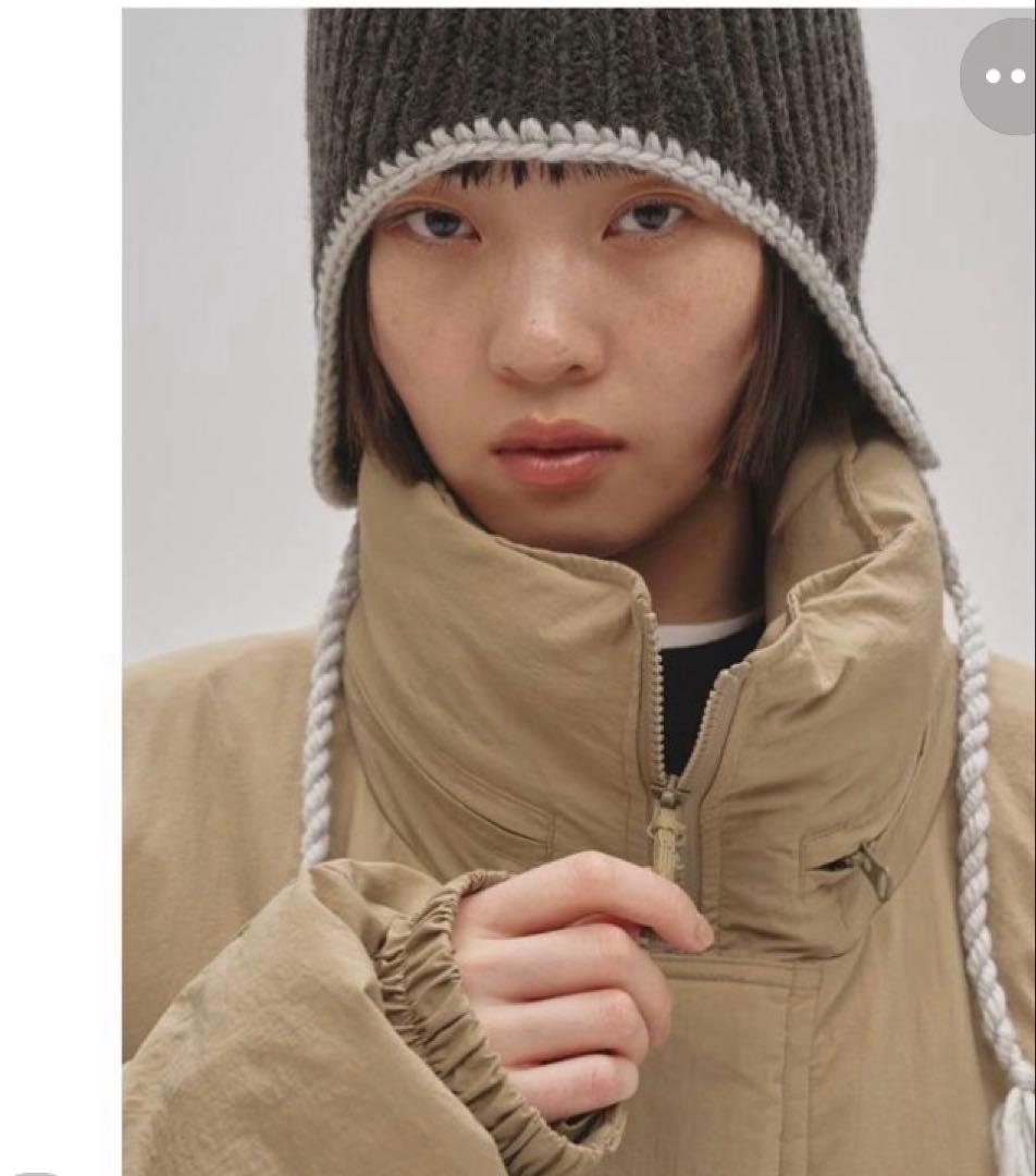 お引越しの為　EAR FLAP KNITCAP グレー