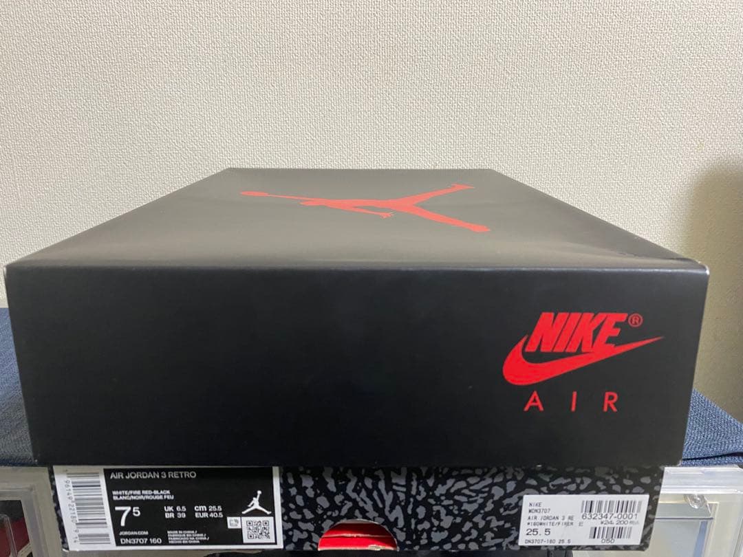 25.5 cm NIKE AIR JORDAN 3 ファイヤーレッド