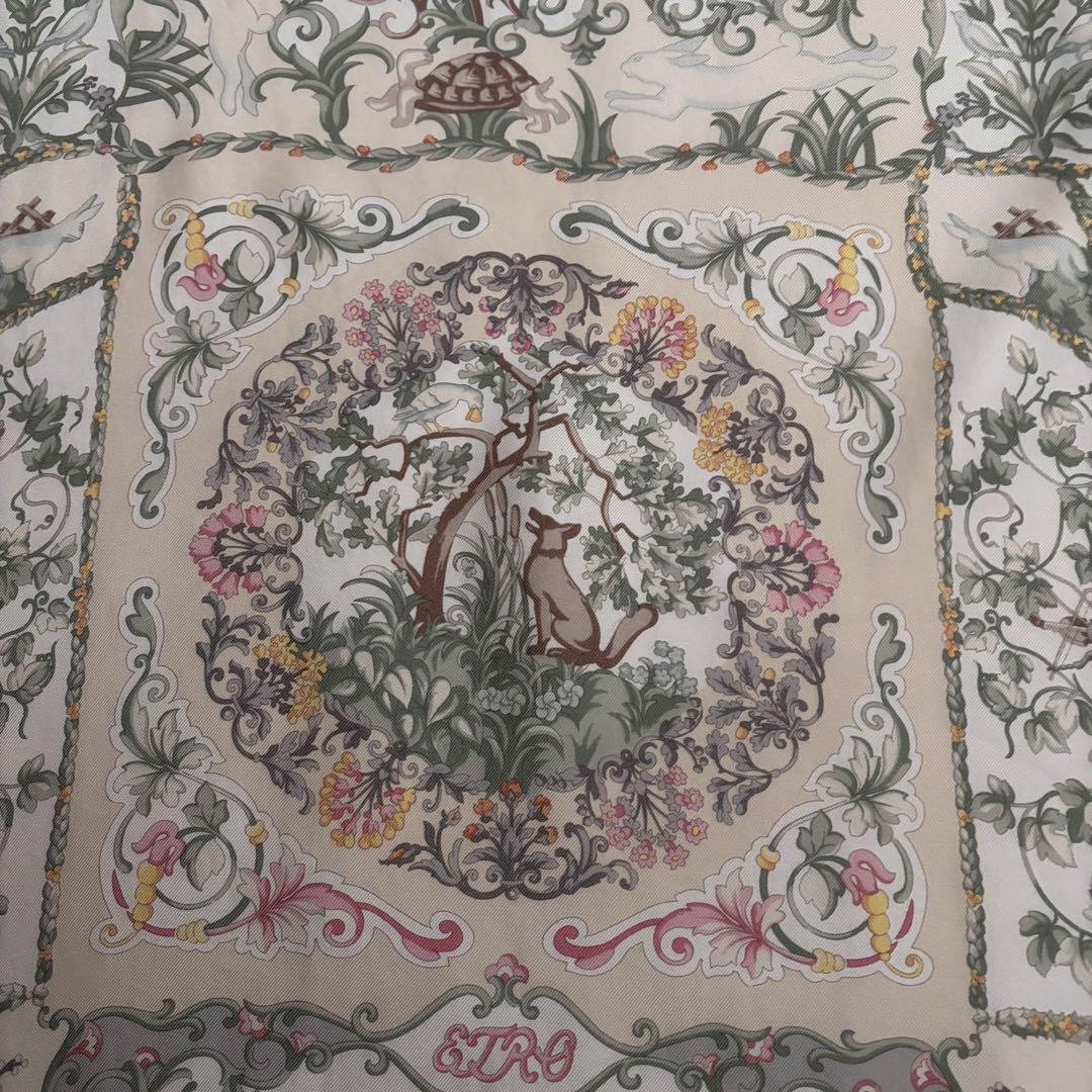 美品　ETRO シルクプリント　セーター　イタリア製　アイボリー　ビンテージ