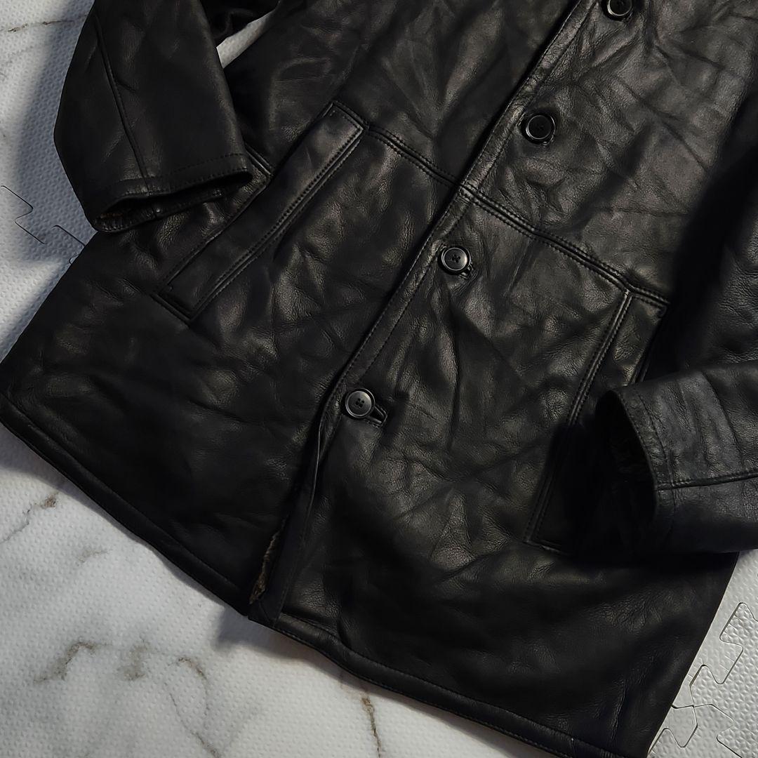 最高級メリノラム使用✨HUGO BOSS レザージャケット リアルムートン 黒