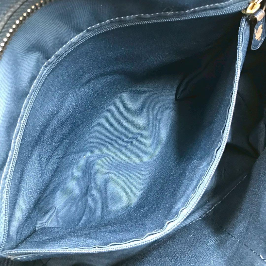 定価10万✨コーチ トートバッグ レザー 希少色 チャーム ブルー 肩がけ 男女