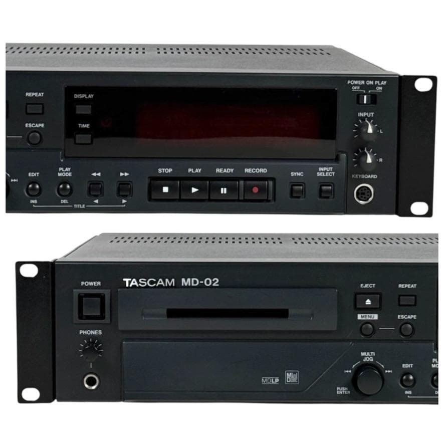 MD録音履歴13時間・TASCAM MD-02 MDLP対応 MDデッキ