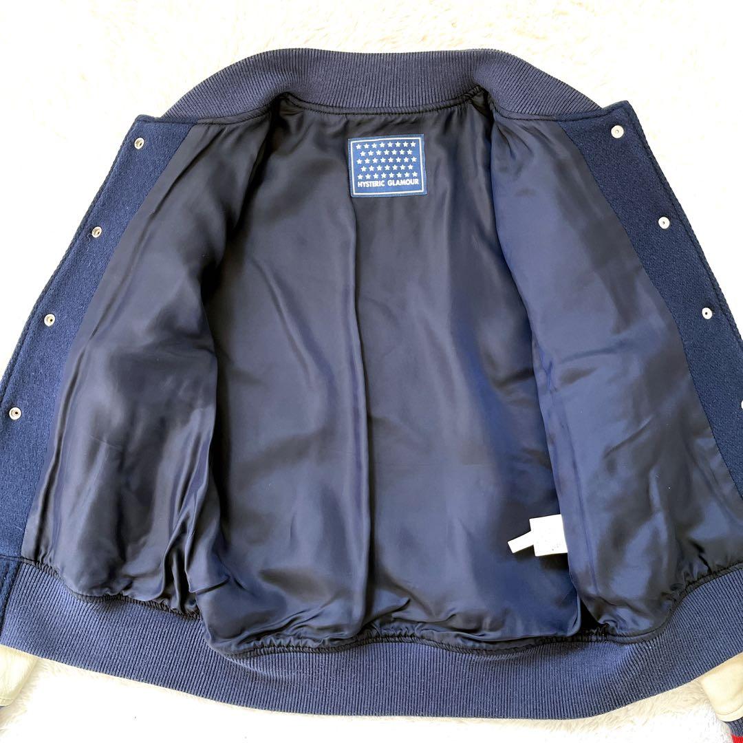 【希少】ヒステリックグラマー　スタジャン　サークルガール　切り替え　袖レザー　F